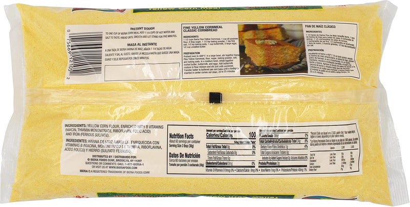 Iberia Fine Corn Meal Pre Cooked 4lb - Yellow Corn Meal - Image 2